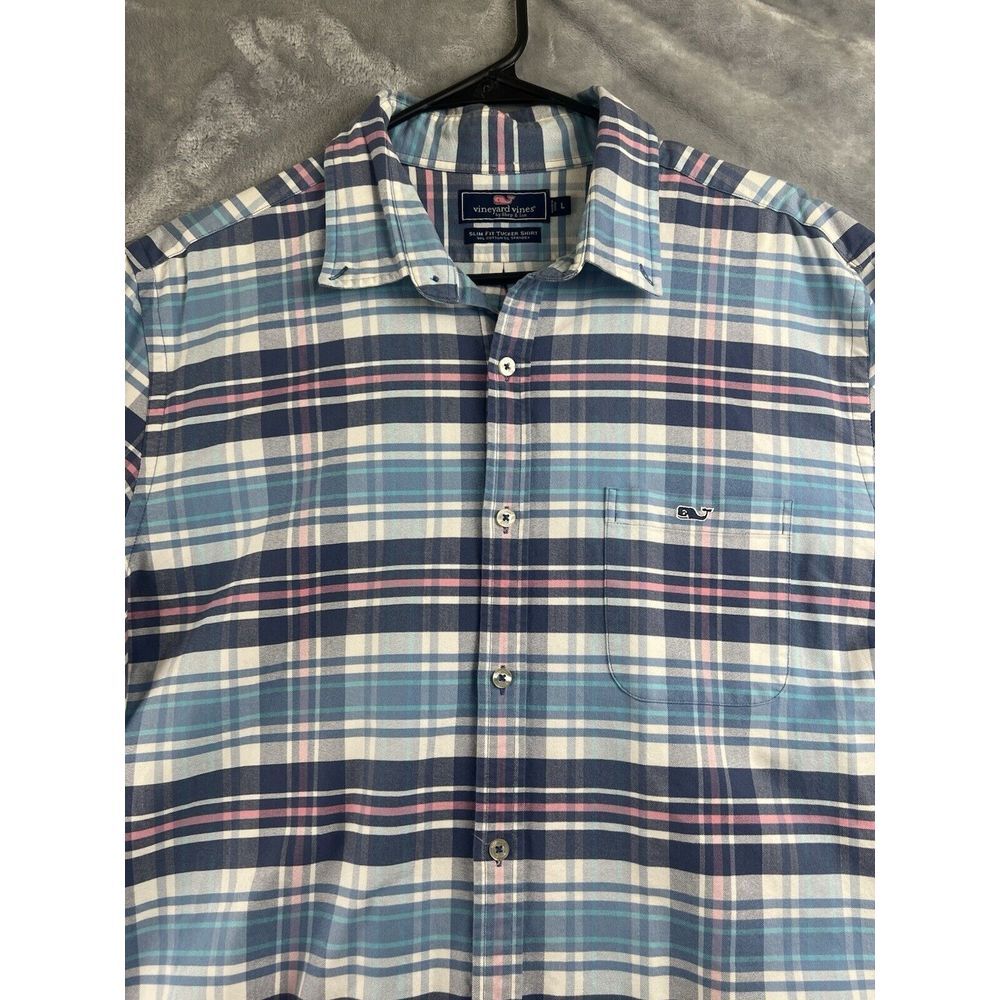 Vineyard Vines men Shep&Ian Classic Fit‎ Tucker Shirt Whale Plaid large money